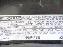2009 Lexus IS250 Gray 2.5L AT #Z22872